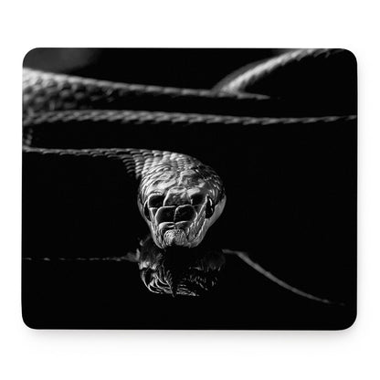 Monochrome Rhinoceros Ratsnake Print Mouse Pad
