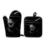 Monochrome Rhinoceros Ratsnake Print Oven Mitt And Pot Holder Set