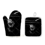 Monochrome Rhinoceros Ratsnake Print Oven Mitt And Pot Holder Set