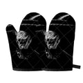 Monochrome Rhinoceros Ratsnake Print Oven Mitts