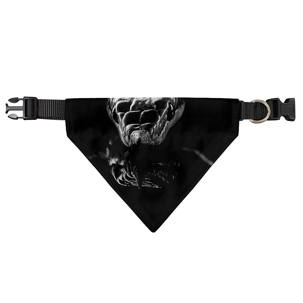 Monochrome Rhinoceros Ratsnake Print Over The Collar Dog Bandana