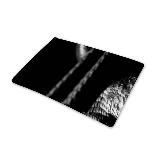 Monochrome Rhinoceros Ratsnake Print Pet Cooling Mat Cover