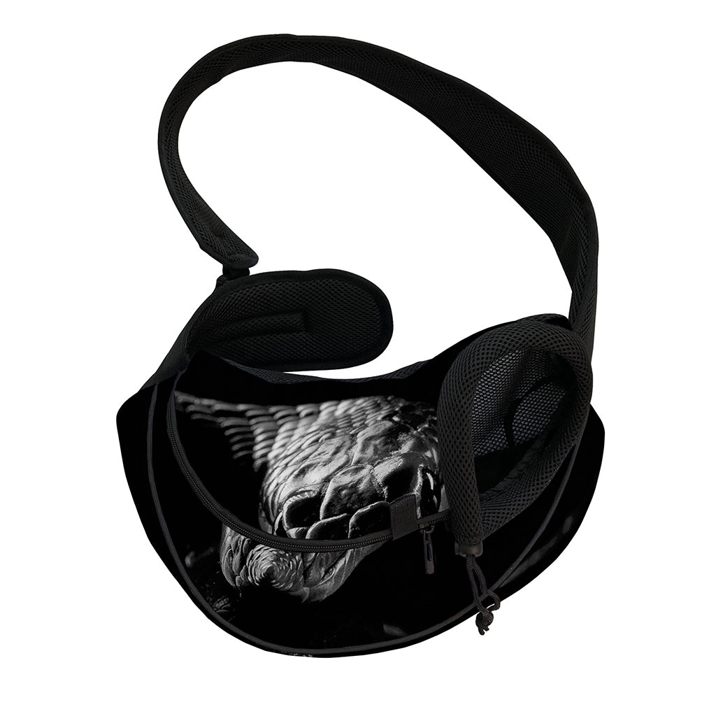 Monochrome Rhinoceros Ratsnake Print Pet Sling Carrier