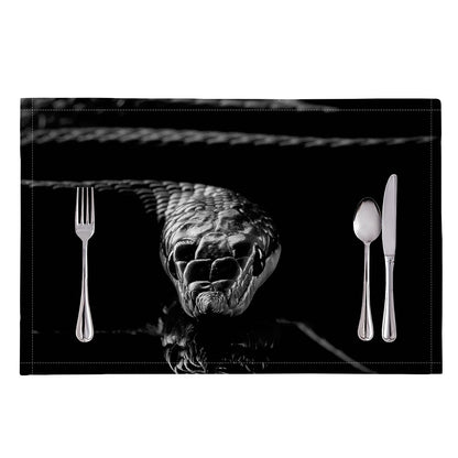 Monochrome Rhinoceros Ratsnake Print Placemat