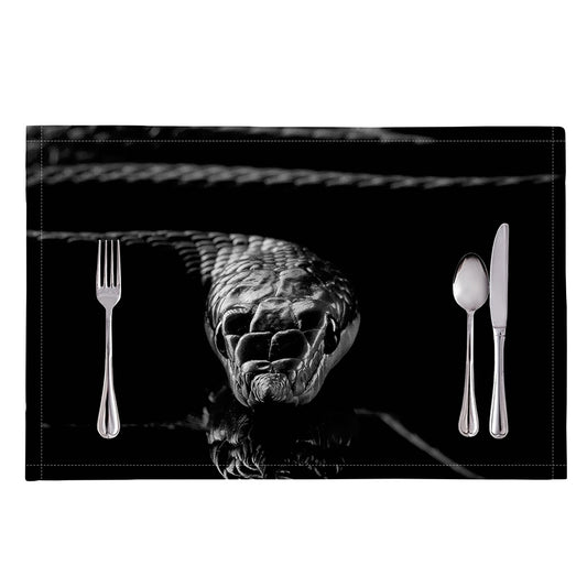 Monochrome Rhinoceros Ratsnake Print Placemat