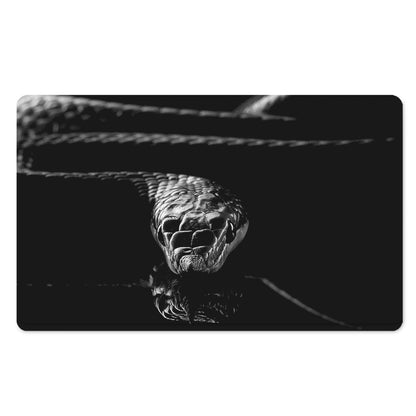 Monochrome Rhinoceros Ratsnake Print Polyester Doormat