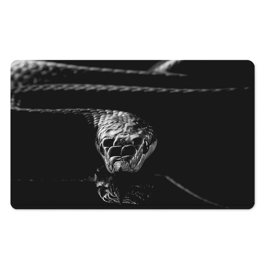 Monochrome Rhinoceros Ratsnake Print Polyester Doormat