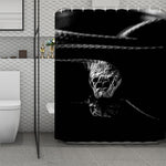 Monochrome Rhinoceros Ratsnake Print Polyester Shower Curtain