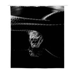 Monochrome Rhinoceros Ratsnake Print Polyester Shower Curtain