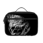 Monochrome Rhinoceros Ratsnake Print Portable Lunch Bag