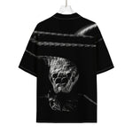 Monochrome Rhinoceros Ratsnake Print Rayon Hawaiian Shirt