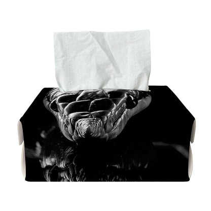 Monochrome Rhinoceros Ratsnake Print Rectangle Tissue Box Cover