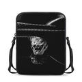Monochrome Rhinoceros Ratsnake Print Rectangular Crossbody Bag