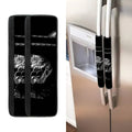 Monochrome Rhinoceros Ratsnake Print Refrigerator Handle Covers