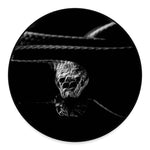 Monochrome Rhinoceros Ratsnake Print Round Floor Mat