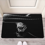 Monochrome Rhinoceros Ratsnake Print Rubber Doormat