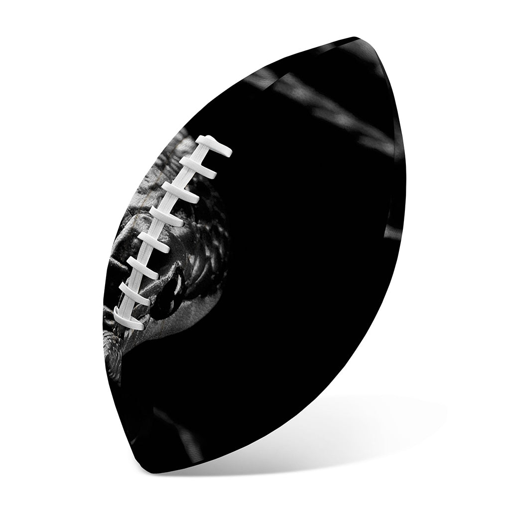Monochrome Rhinoceros Ratsnake Print Rugby Ball