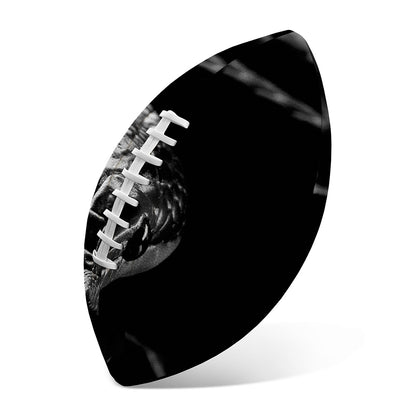 Monochrome Rhinoceros Ratsnake Print Rugby Ball