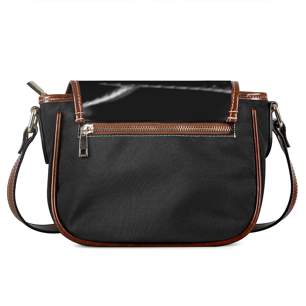 Monochrome Rhinoceros Ratsnake Print Saddle Bag