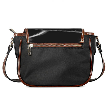 Monochrome Rhinoceros Ratsnake Print Saddle Bag