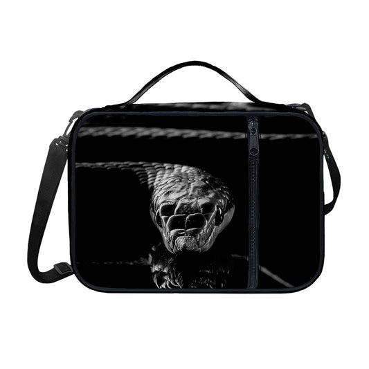 Monochrome Rhinoceros Ratsnake Print Shoulder Strap Bible Bag