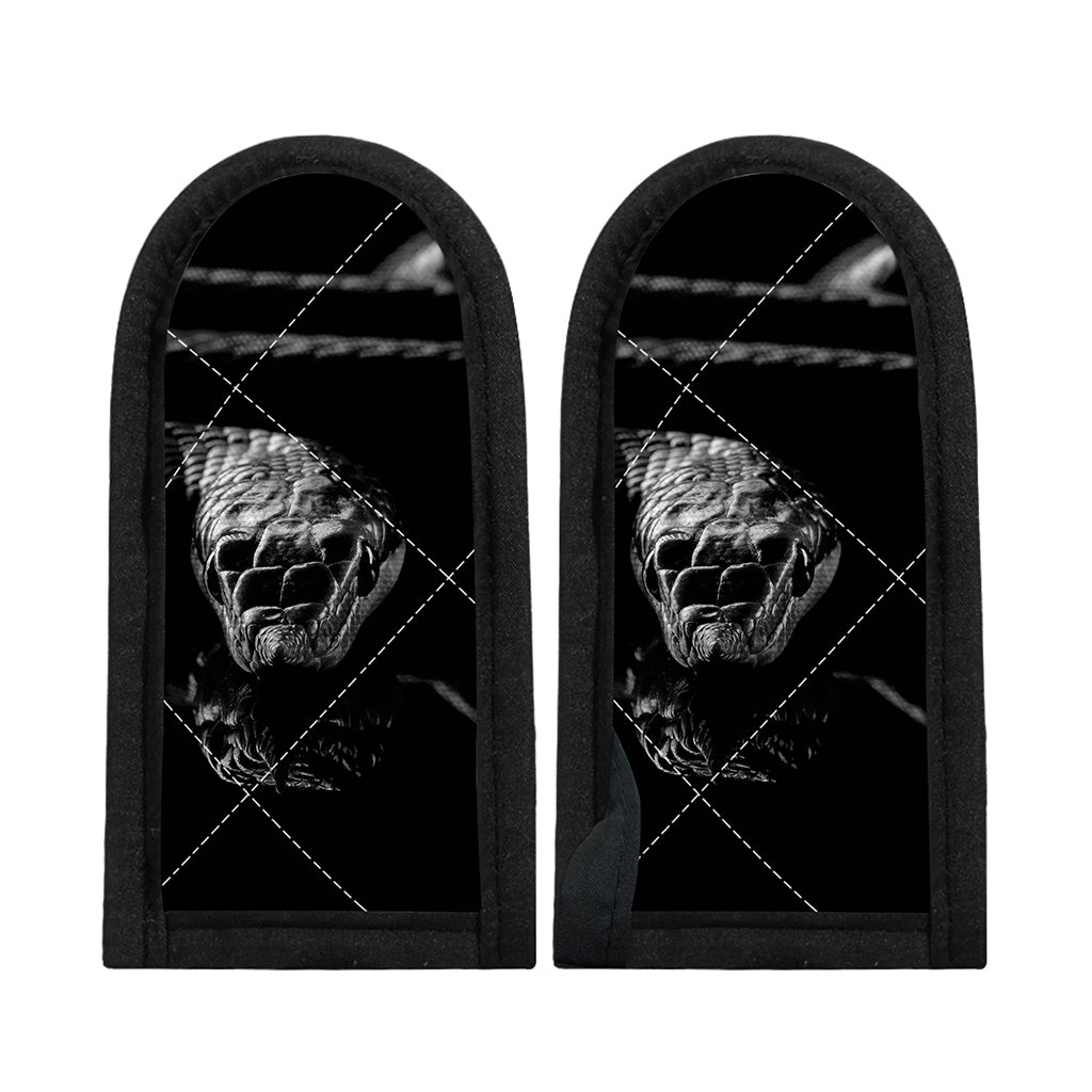 Monochrome Rhinoceros Ratsnake Print Skillet Handle Cover