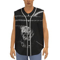 Monochrome Rhinoceros Ratsnake Print Sleeveless Baseball Jersey