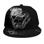 Monochrome Rhinoceros Ratsnake Print Snapback Cap