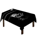 Monochrome Rhinoceros Ratsnake Print Tablecloth