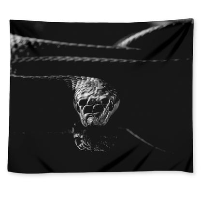 Monochrome Rhinoceros Ratsnake Print Tapestry