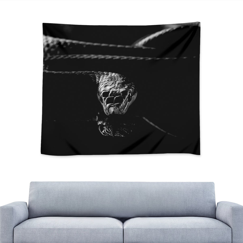 Monochrome Rhinoceros Ratsnake Print Tapestry