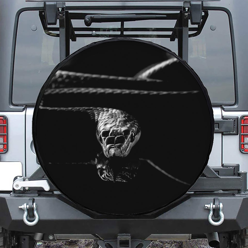 Monochrome Rhinoceros Ratsnake Print Tire Cover