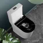 Monochrome Rhinoceros Ratsnake Print Toilet Lid Cover