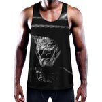 Monochrome Rhinoceros Ratsnake Print Training Tank Top