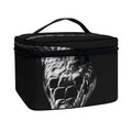Monochrome Rhinoceros Ratsnake Print Travel Makeup Bag
