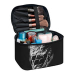 Monochrome Rhinoceros Ratsnake Print Travel Makeup Bag