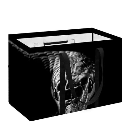 Monochrome Rhinoceros Ratsnake Print Utility Tote Bag