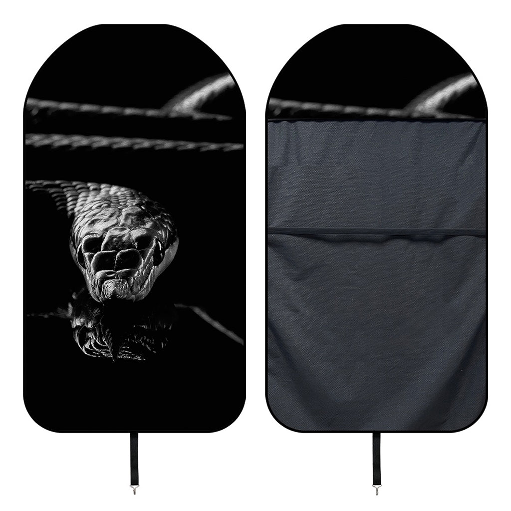 Monochrome Rhinoceros Ratsnake Print Waterproof Car Seat Cover