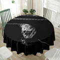 Monochrome Rhinoceros Ratsnake Print Waterproof Round Tablecloth