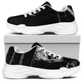 Monochrome Rhinoceros Ratsnake Print White Chunky Shoes