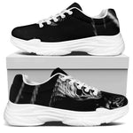 Monochrome Rhinoceros Ratsnake Print White Chunky Shoes