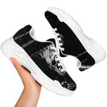 Monochrome Rhinoceros Ratsnake Print White Chunky Shoes