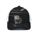 Monochrome Rhinoceros Ratsnake Print White Mesh Trucker Cap