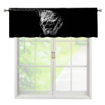 Monochrome Rhinoceros Ratsnake Print Window Valance