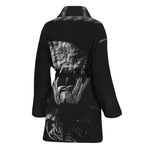 Monochrome Rhinoceros Ratsnake Print Women's Bathrobe