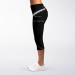 Monochrome Rhinoceros Ratsnake Print Women's Capri Leggings