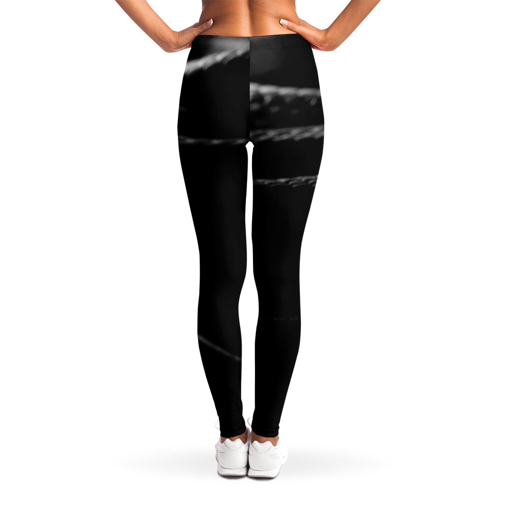 Monochrome Rhinoceros Ratsnake Print Women's Leggings