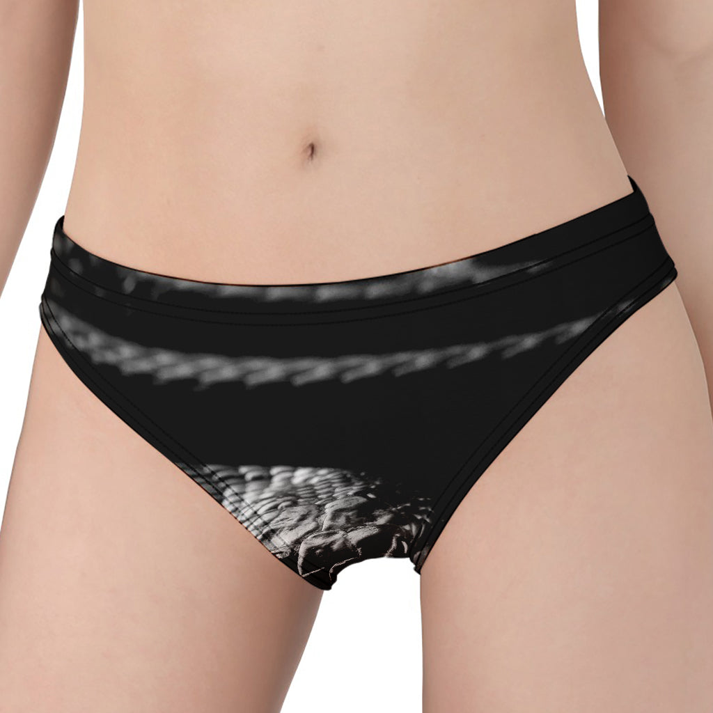 Monochrome Rhinoceros Ratsnake Print Women's Panties