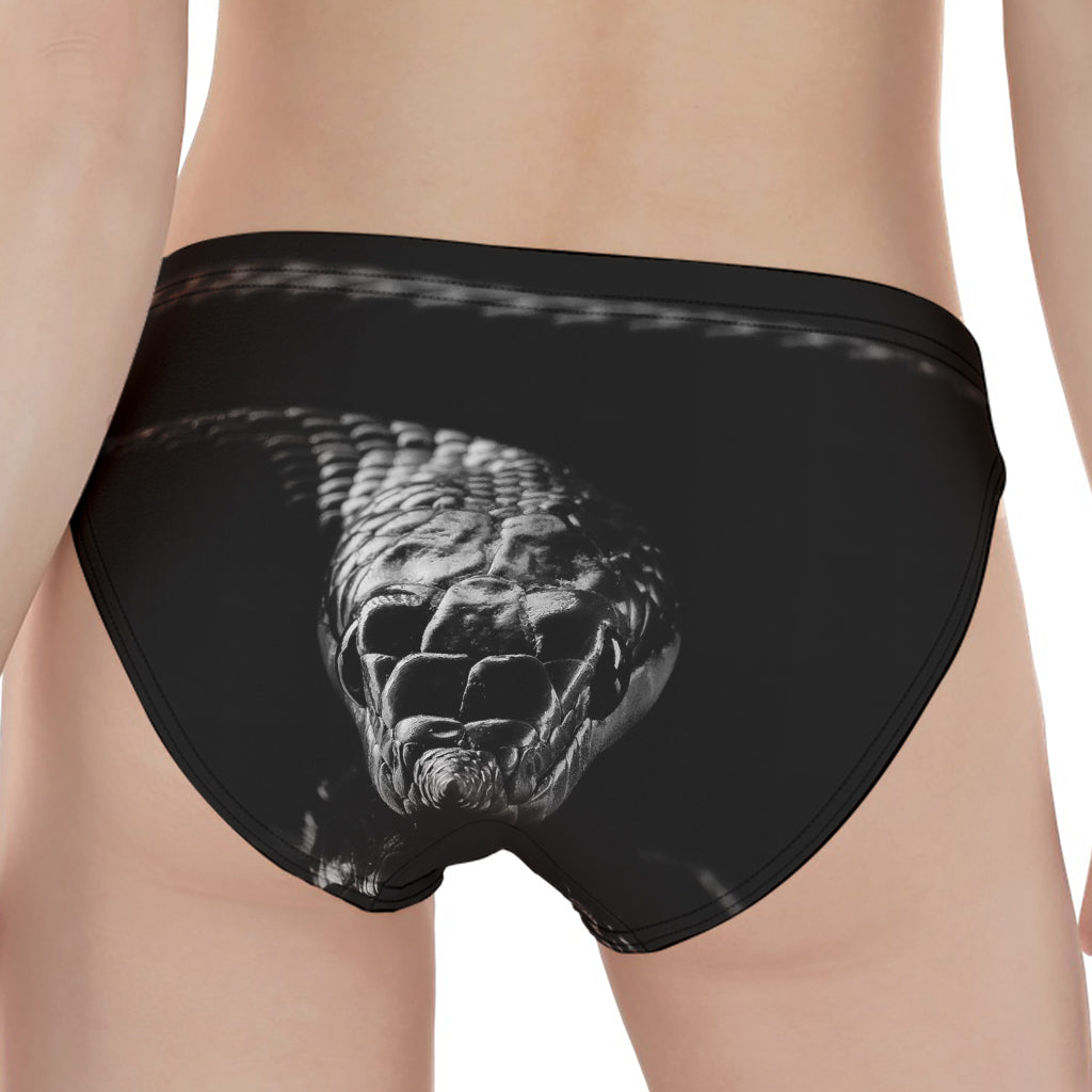 Monochrome Rhinoceros Ratsnake Print Women's Panties