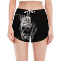 Monochrome Rhinoceros Ratsnake Print Women's Split Running Shorts